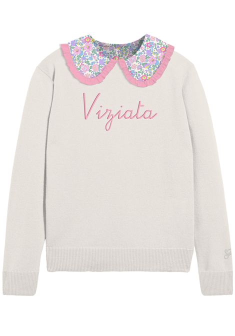 Pull con scritta SAINT BARTH | ALB001 ALBA JR01775I VIOLET VIZIATA 10